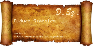 Duducz Szabolcs névjegykártya