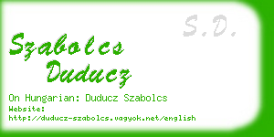 szabolcs duducz business card